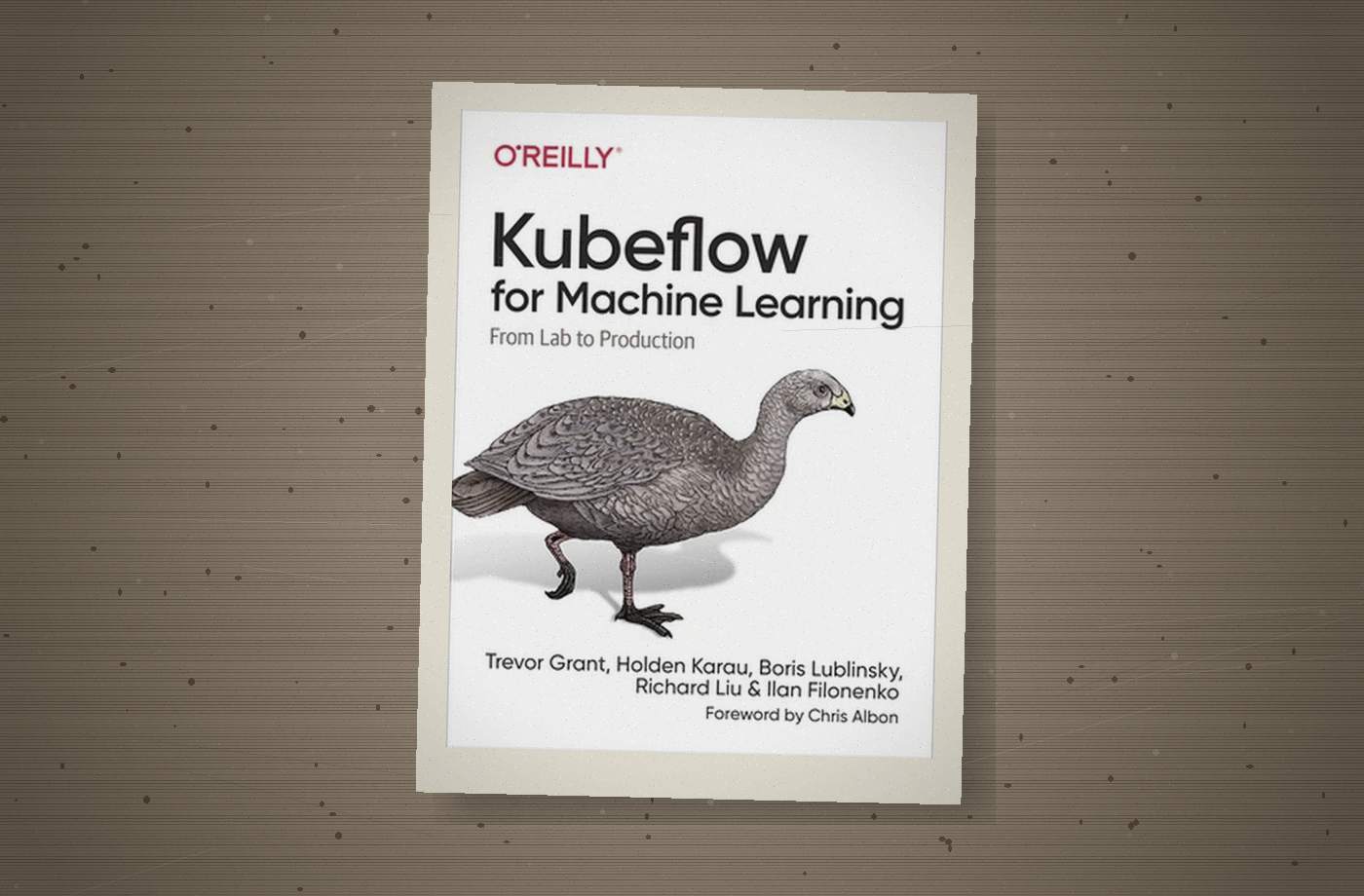Distressed evidence photo of the Kubeflow book artifact.